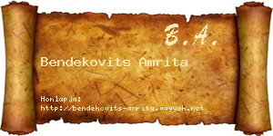 Bendekovits Amrita névjegykártya